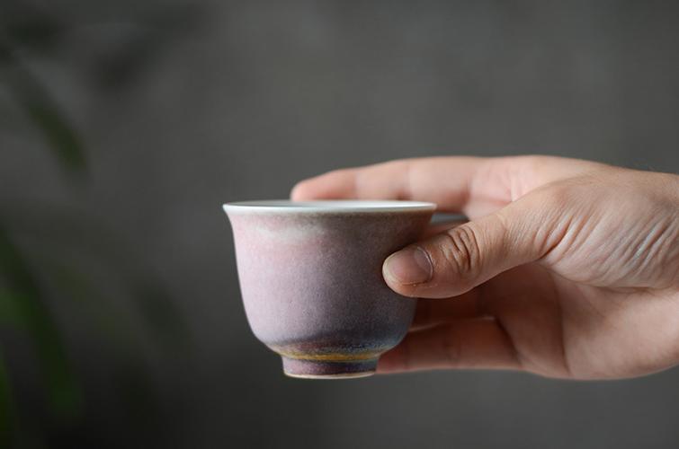 雅韵禅心 | 景德镇日式茶道粗陶杯，品味素红粉色的温润时光